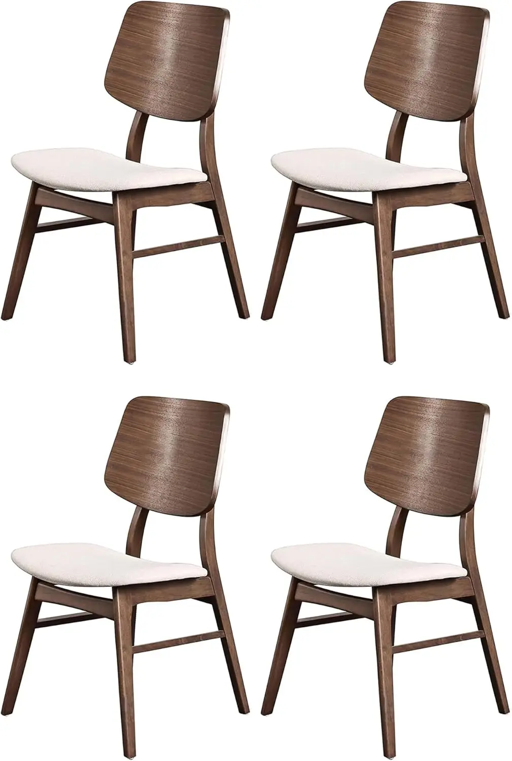 Classic Furniture Oscar Dining Chair (Set of Four) 100% Polyester Natural Beige Fabric Walnut Brown Finish  Sturdiness