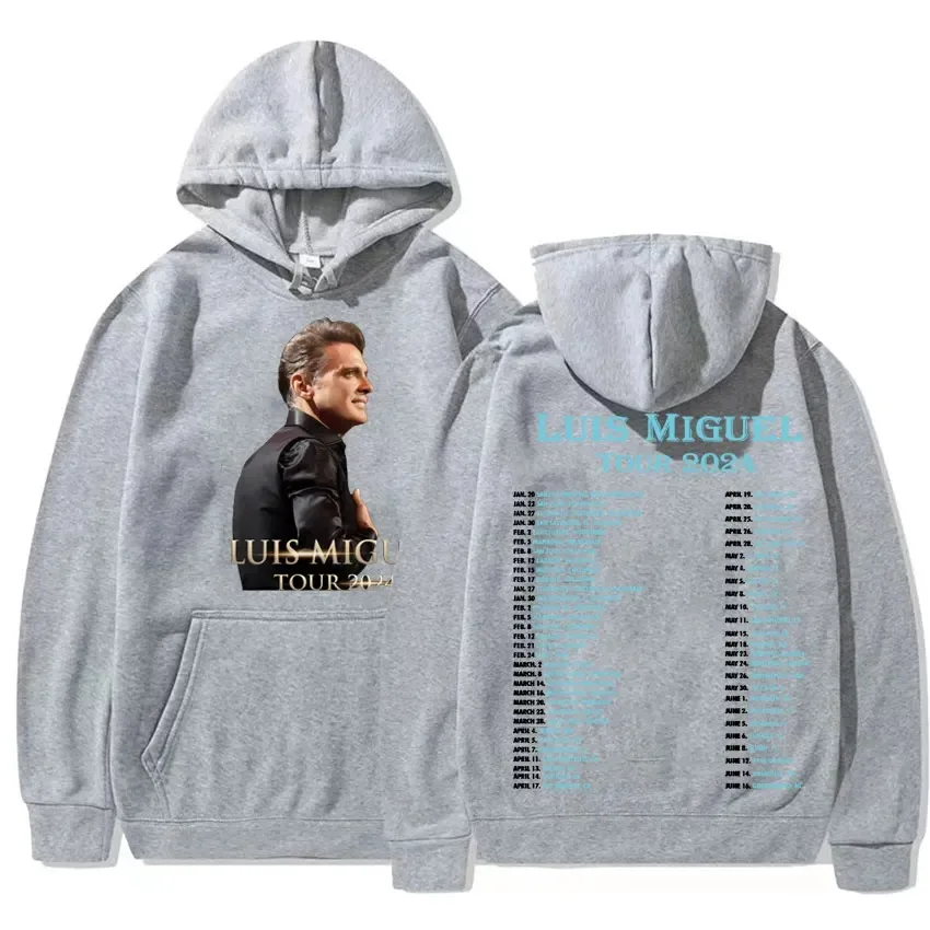 90s Retro Luis Miguel Tour 2024 Graphic Hoodies Men\'s Hip Hop Gothic Fashion Sweatshirts Retro Oversized Casual Pullovers Hooded