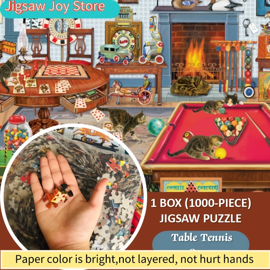 1 scatola () Puzzle di gioco di ping pong |   Divertente, portatile, puzzle in cartone resistente ai graffi per feste e attività, ideale per Chri