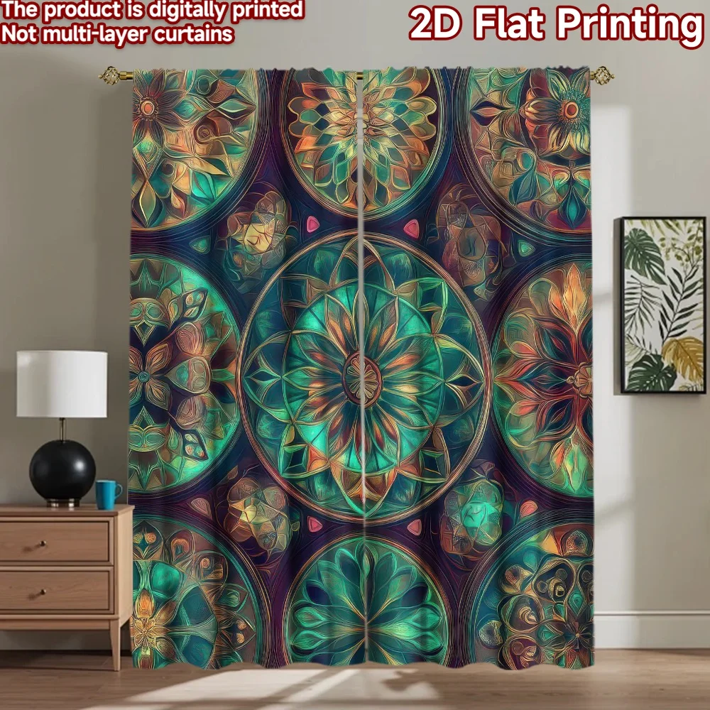 

1pc 2D flat Photography Backdrop Photography Backdrop Colorful Floral Circles 100% Polyester Family Party for Suitable for