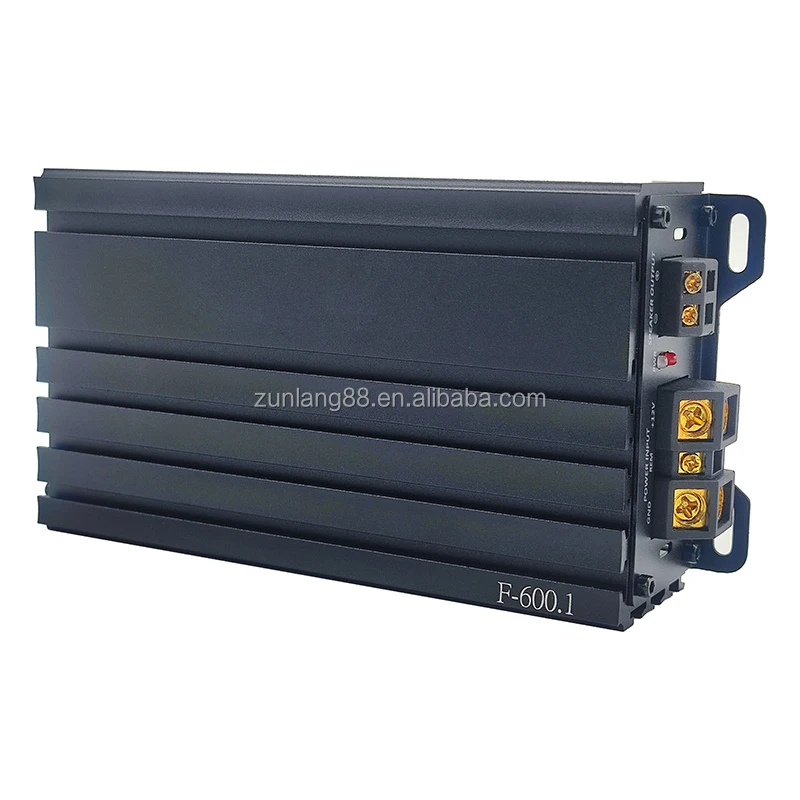 hot model F-600.1 Monoblock ClassD Car Amplifier 12V Auto RMS Power With Crossovers Single Channel Subwoofer Amplifier Aluminum