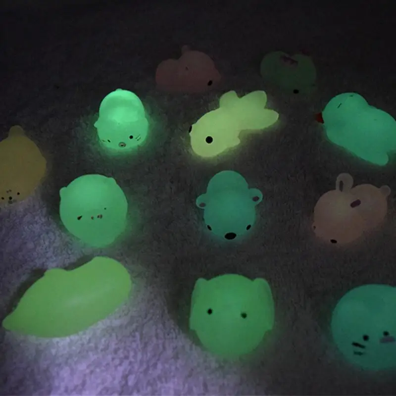 1~10PCS Novelty Squishy Toys Cute Animal Antistress Decompression Mochi Toy Luminous Pinch Music Stress Relief Toys Kids Gifts