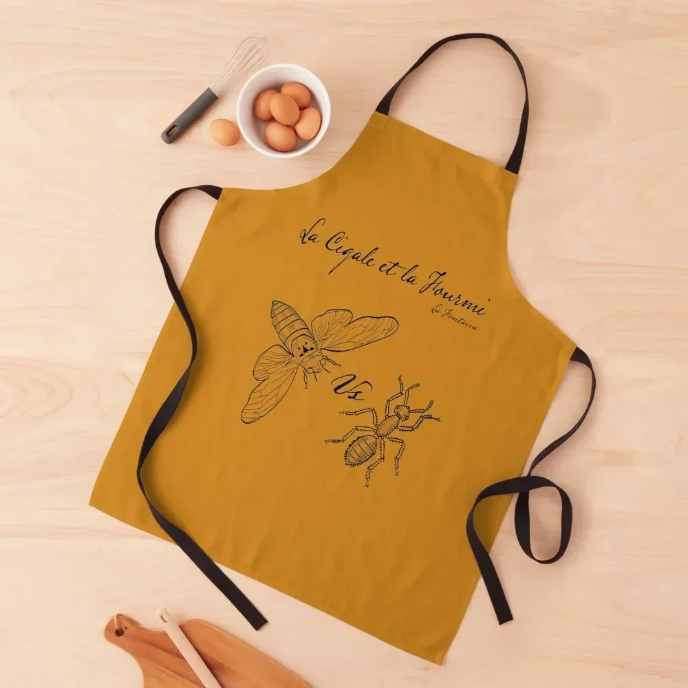 The Grasshopper (Cicada) and the Ant Apron with pockets All For Kitchen And Home Chef jacket men Apron