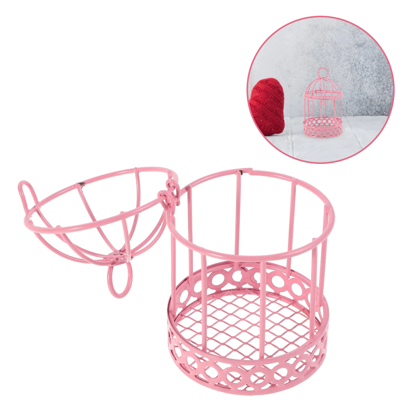 

Mini Birdcage Candy Box Iron Jewelry Tray Ring Necklace Holder Decorative Organizer Desktop Storage for Kids Room Wedding Favor
