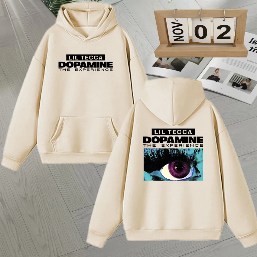 Rapper Lil Tecca Dopamne The Experience Tour Long sleeve Men Women Fleece Loose Hoodies Unisex Casual Autumn Winter Sweatshirts