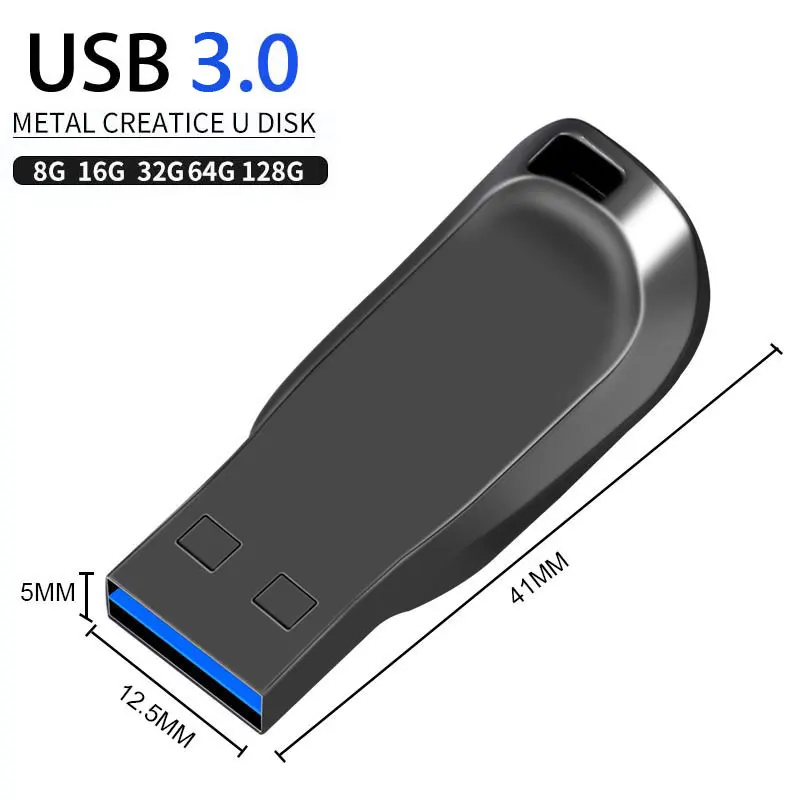 แฟลชไดร์ฟ USB 64GB 32GB 16GB 8GB 4GB กันน้ำแฟลชไดรฟ์โลหะ128GB thumbdrive 2.0หน่วยความจำ256GB 512GB