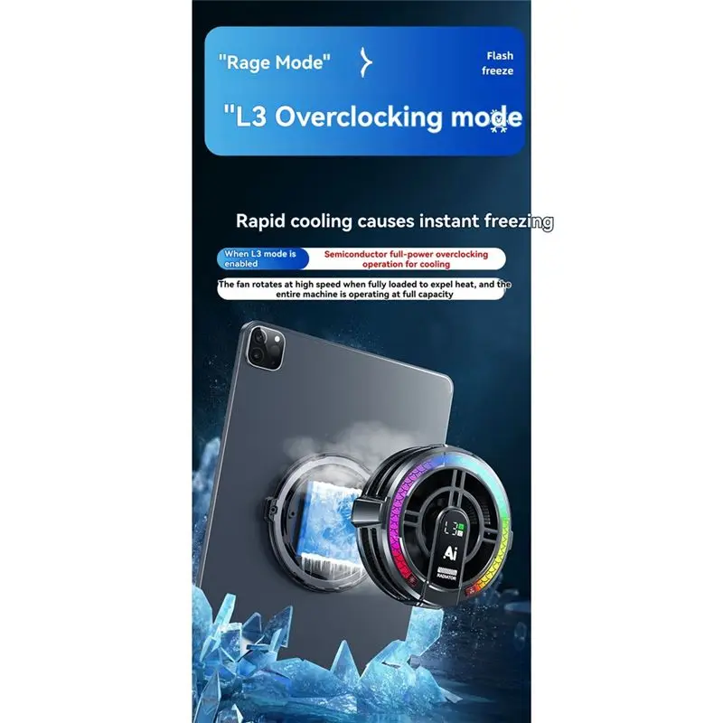 LXYB18B Cooler Radiator RGB Semiconductor For Tablet Smart Temperature Control With Digital Display Adjust Power Temp Control