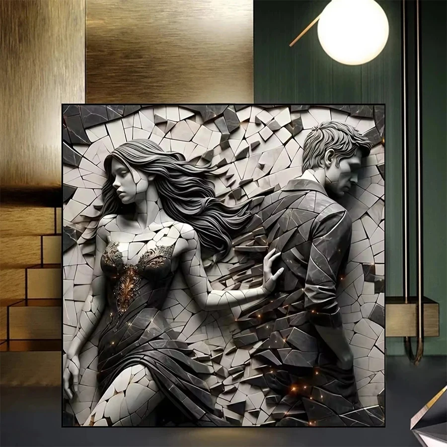 

Diamond Painting Kit New Modern Art Abstract Women Romantic Couple 5d Diamond Embroidery Mosaic Gift Home Decor Picture