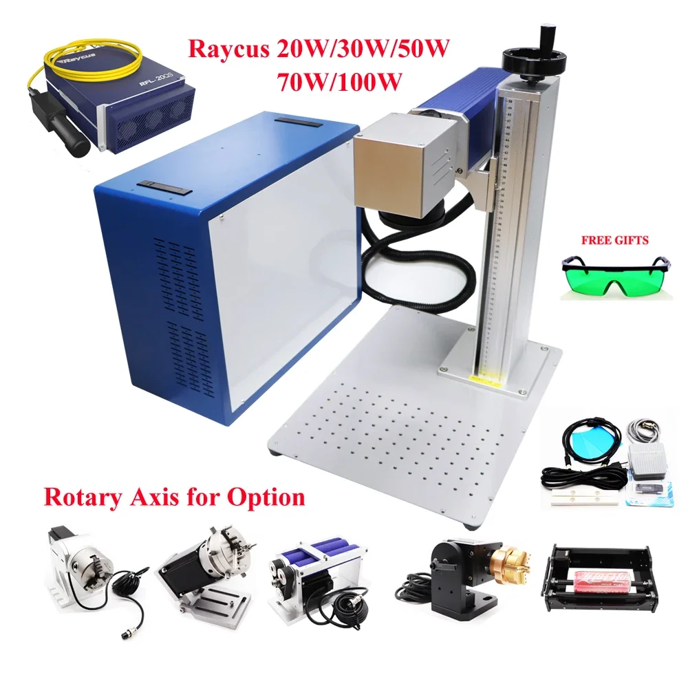 ​ 100W 70W Raycus Fiber Laser Engraving Marking Machine 50W 30W 20W Metal Steel Jewelry Gold for Business Card Cutting Engraver