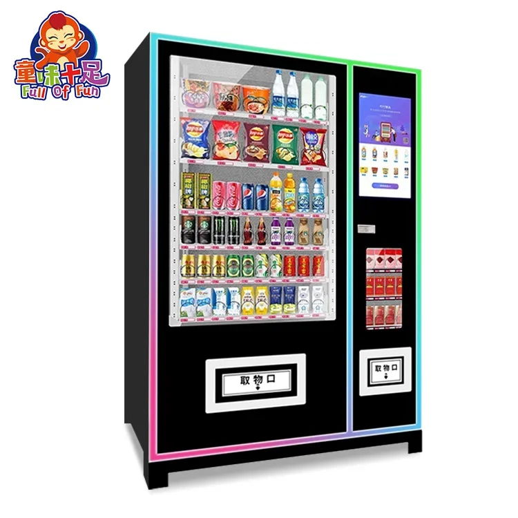 Large Capacity With 22 Inch Screen Refrigerator Drinks Beverage Water Vending Machine