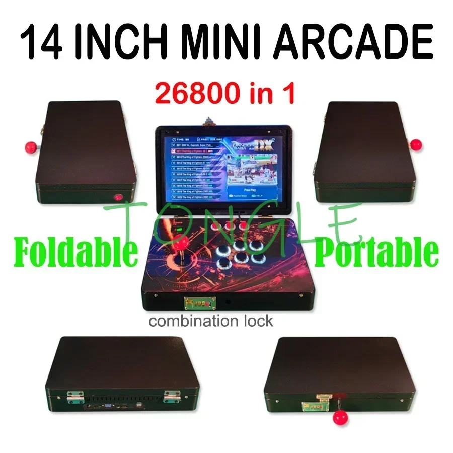 New 14-Inch Mini Arcade Video Game Console Portable Folding