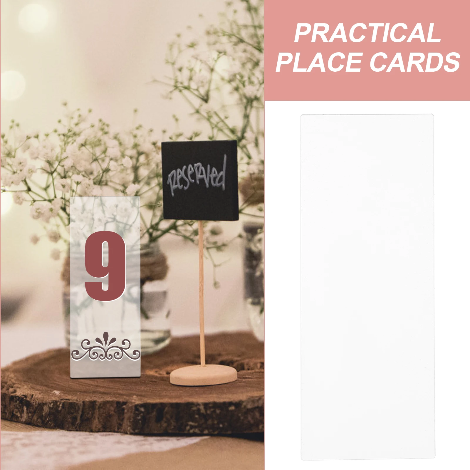 

25pcs Acrylic Cards Blank Wedding Table Name Plates For Seating Guest Event Table Card Birthday Easy Clean