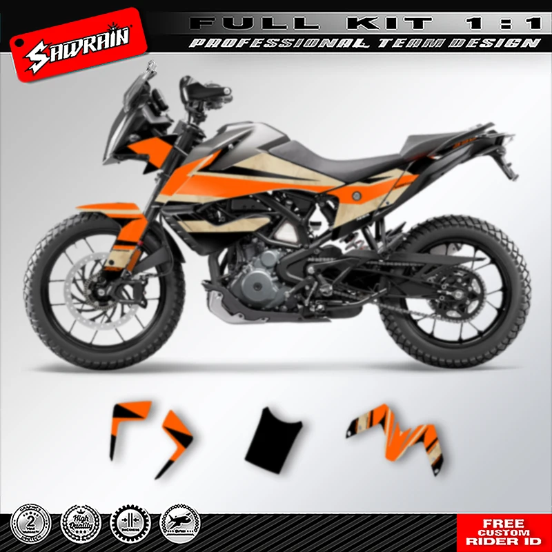 

Sawrain Motorcycle Graphics Backgrounds Decals Stickers Kit Number Name Custom For KTM ADV 390 2020 2021 2022 004