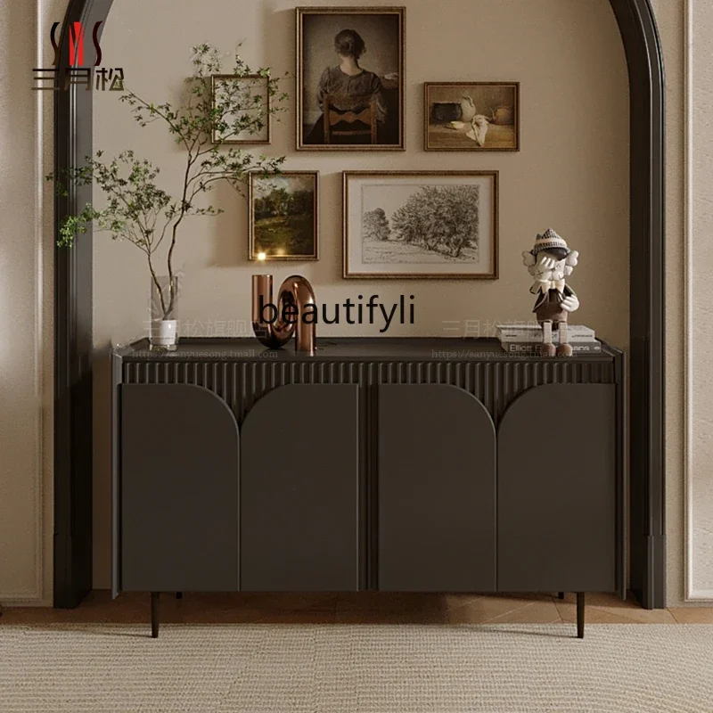 

A13 French arched door dining side cabinet solid wood porch living room decorative cabinet wall storage bedside cabinet