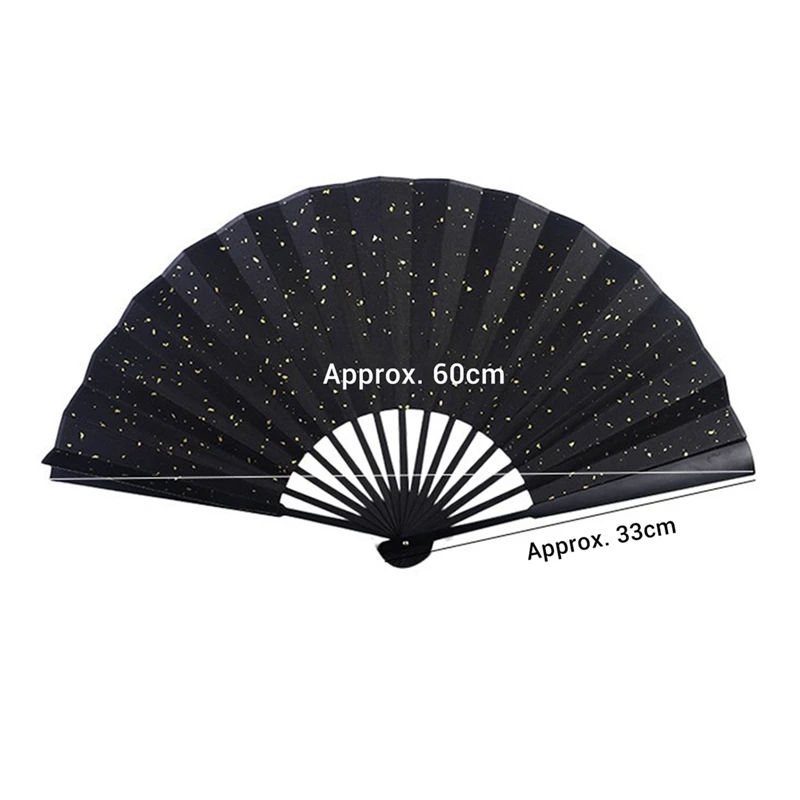 Abanico de mano plegable con purpurina para mujeres y hombres, ventilador de mano Vintage chino, Kung Fu, rendimiento, Verano