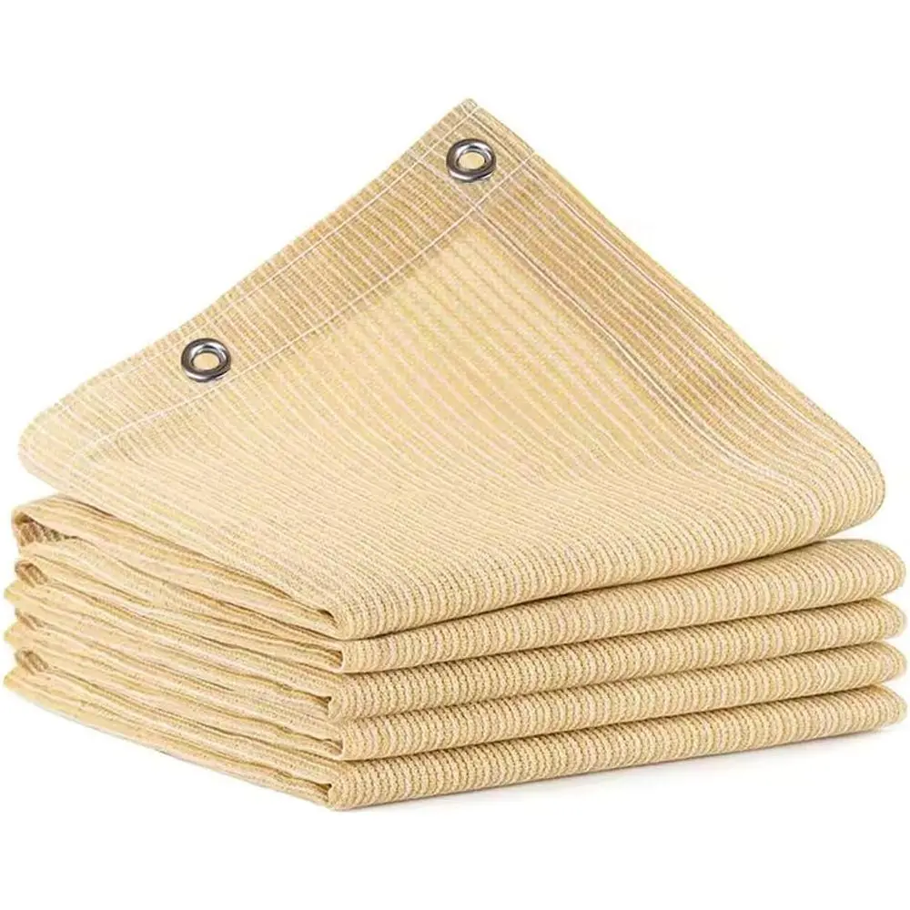 

12x15 Beige Outdoor Patio Shade Cloth with Grommets, UV Protection, Privacy Mesh for Pergola, Deck, Pool