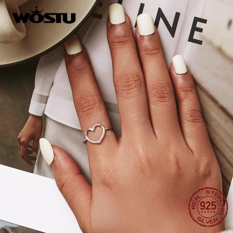 Women's 925 Sterling Silver Heart Ring