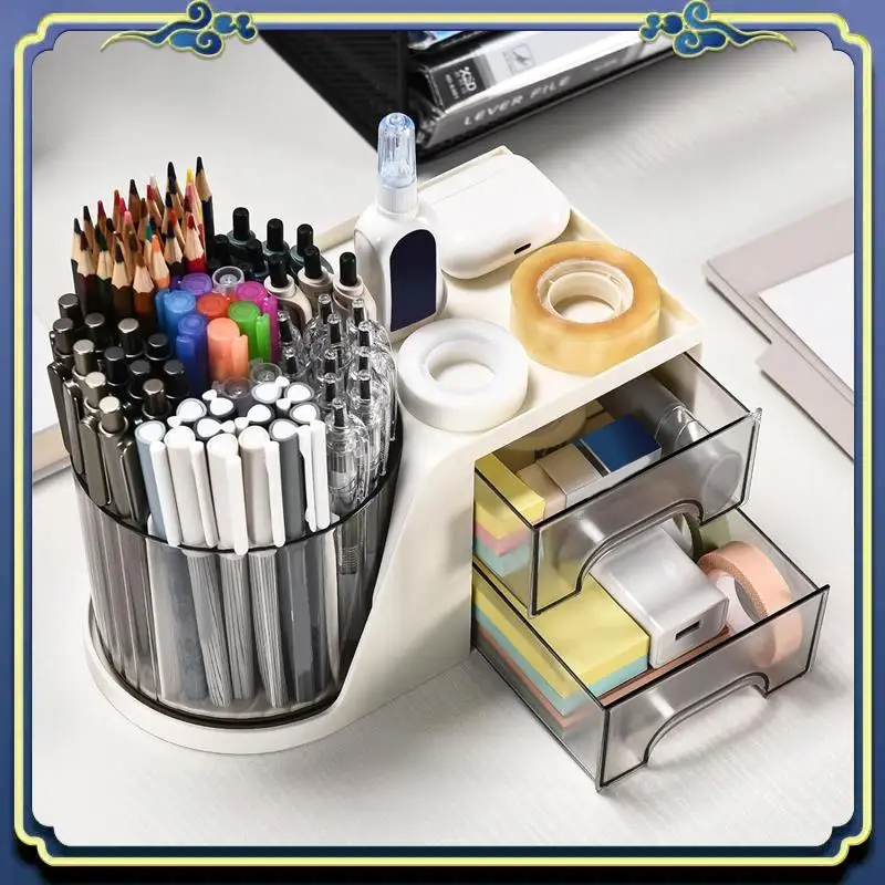 Portable Desktop Pen Pencil Card Holder Storage Box For Desk, Makeup Organizer, Office Supplies Desk Accessories