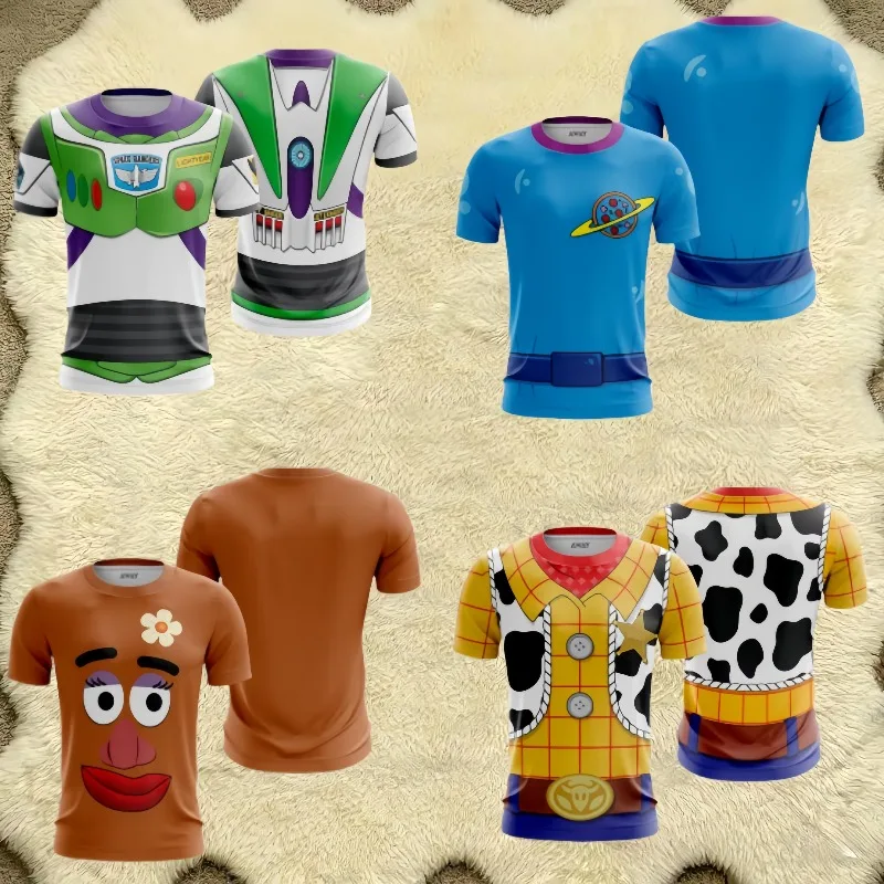 

Toy Story Cosplay T-shirt Set Woody Buzz Jessie 3D Print Costume Tee Unisex Short Sleeve Casual Tops for Parents/kids Party Fans