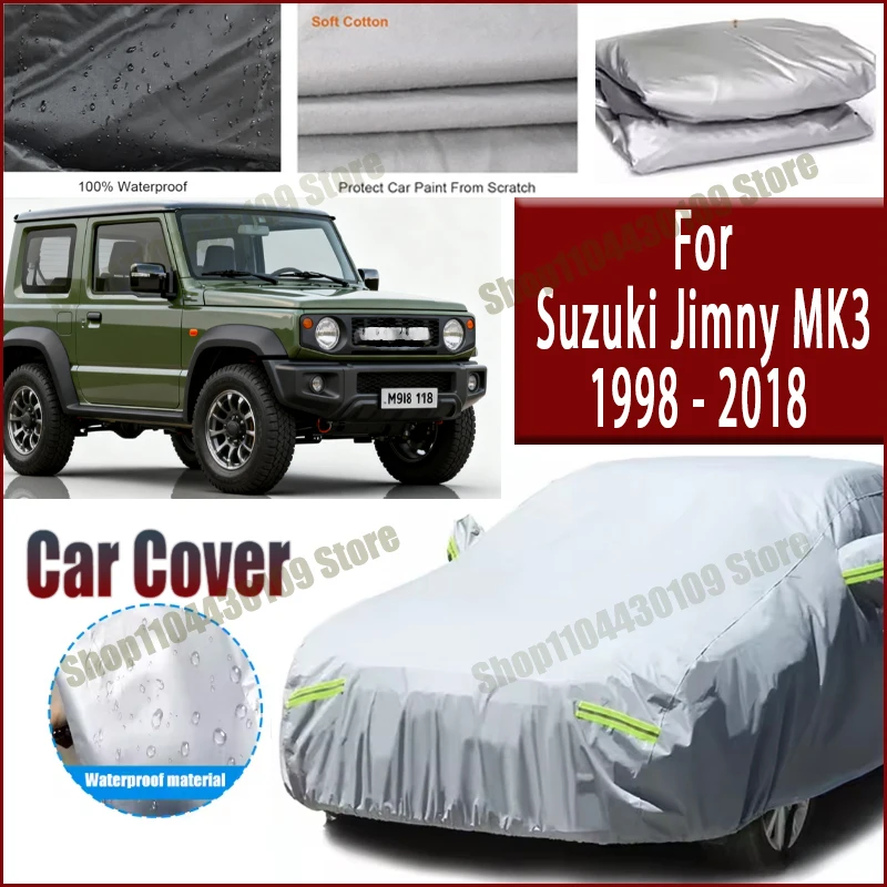 

For Suzuki Jimny MK3 1998-2018 2017 Car Cover Waterproof UV Protection All Weather Dustproof Snow Rain Cover 190T Polyester