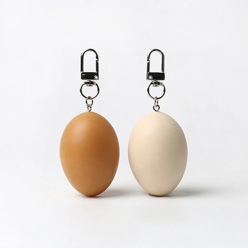 Creative Simulation Food Boiled Egg Keychain Delicious Pendant Backpack Hanging Decoration Accessories Personality Pendant Gift