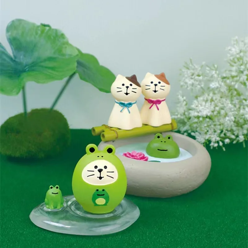 Summer Plum Rain Series Ornament Accessories Sunny Doll Cat Action Figures Car Interior Desktop Miniature Resin Creative Gifts