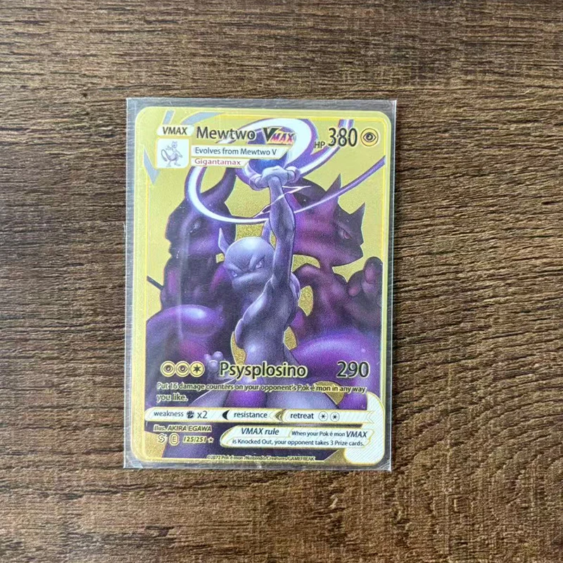 Arceus  Rayquaza Points  Metal Card Charizard Golden Metal Super Cards English Card Mewtwo Mega Anime Game Collection Gift view 5
