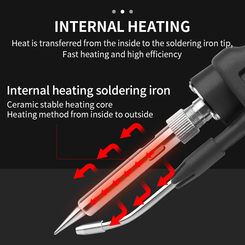 LUXIANZI 80/120W Saldatore Elettrico Pistola Riscaldata Interna Maniglia Dritta Invia Pistola di Stagno Saldatura Ferro Set di Strumenti di Riparazione di Saldatura