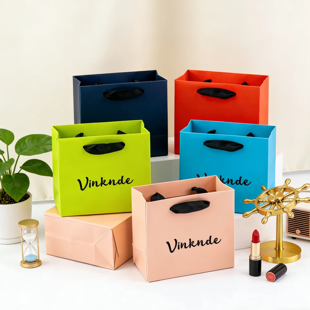 

24/30/50 шт. индивидуальный логотип 12x6x11 см бумажные сумки-тоут с черной ручкой упаковка для торта, конфет, хлеба, сумка для хранения мыла для завтрака