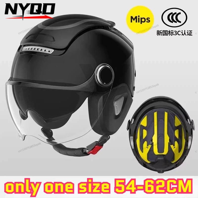 

BIBEE Electric Motorcycle Helmet winter Breathable Electric Bike Open Face Helmet Men Women Dual Lenses Jet Scooter Half Helmets