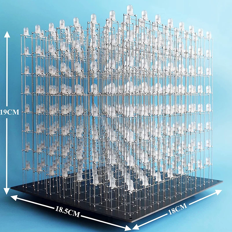 DIY Electronics Kit Led Cube Kit 8x8x8 Mini Led Light Cube DIY Soldering Project Kit