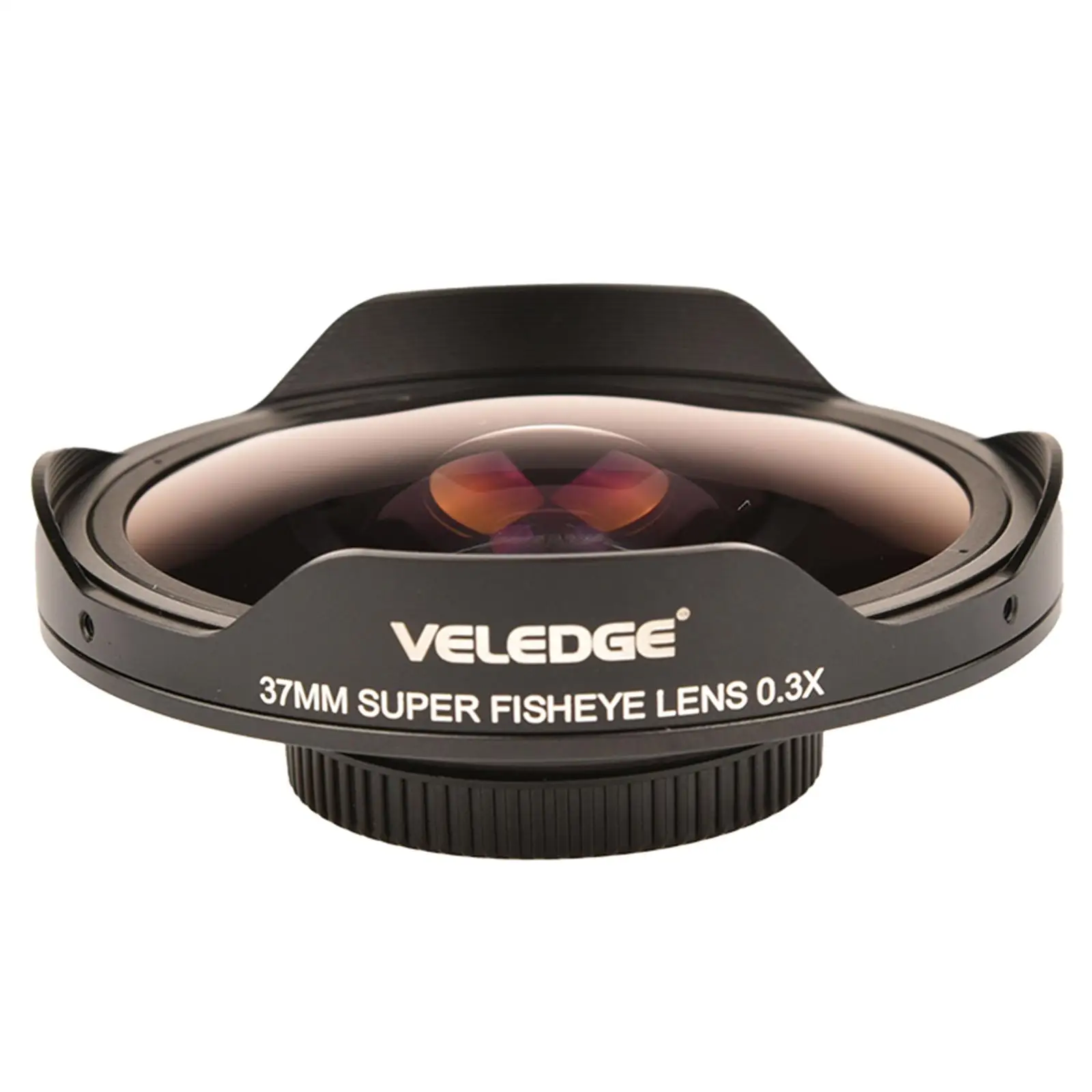37MM/43MM 0.3X HD Ultra Fisheye Lens Adapter with Hood Only for Video Cameras Camcorders Low-Dispersion Glass