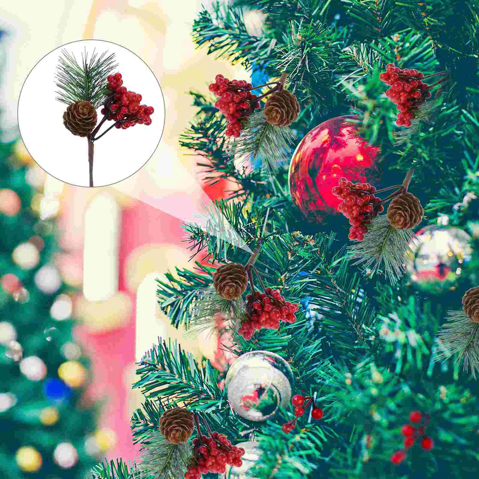 

Artificial Red Fruit Cuttings Simulated Berry Bouquets Christmas Tree Decor Supplies