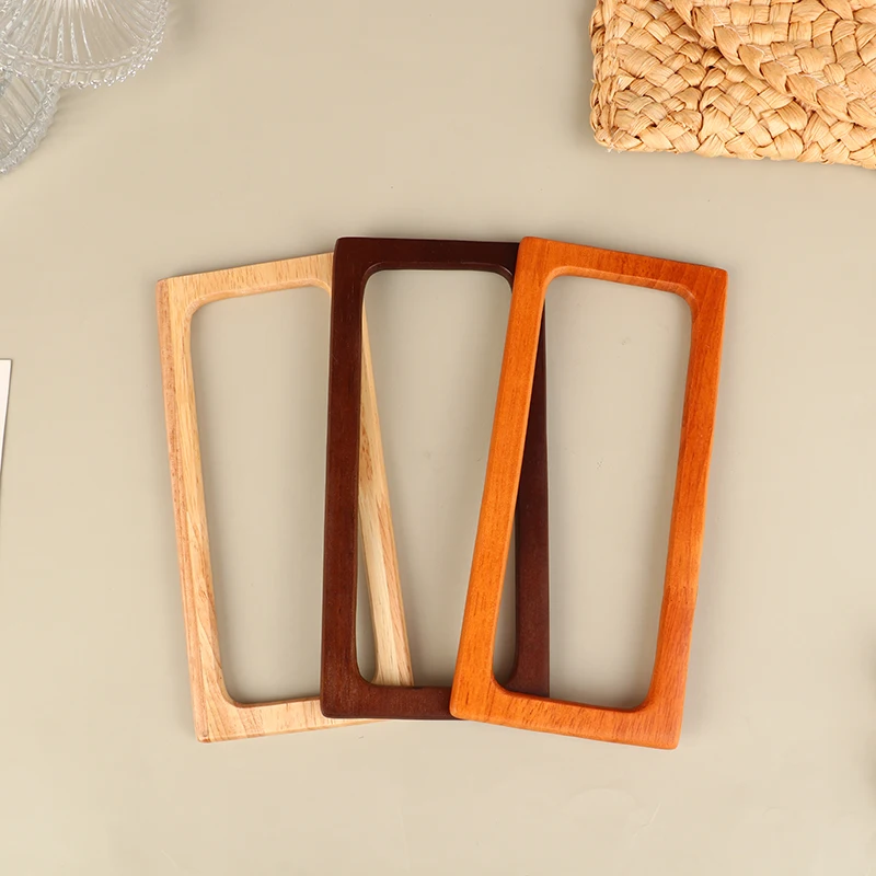 Square Wooden Bags Handle DIY Sewing Brackets Purse Frames Handles For Making Handbag Accessories