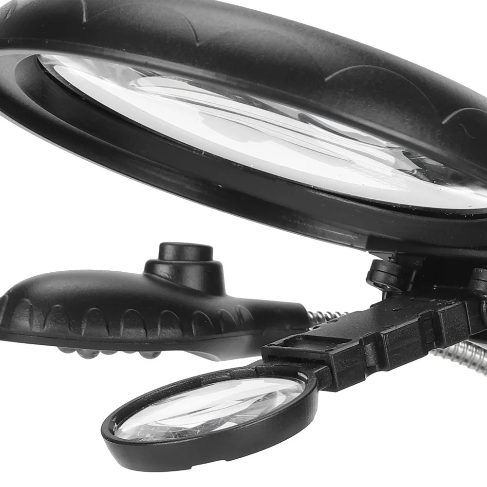 Metal Frame Helping Hands Magnifier Black Body Transparent Lens Soldering Magnifying Station Adjustable Arm Round Lens