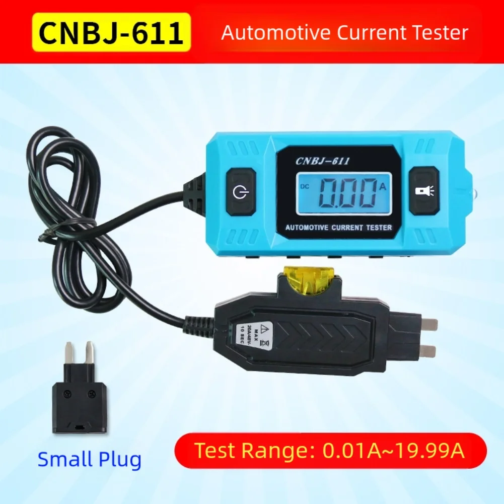 Car and Truck Circuit Tester 12V with LED Digital Display Measuring Current Range 0 01~19 99A for Automotive Electrical Testing