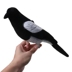 Flocked Magpie Foam Simulation Birds for Larsen Trap Cage Decoy Bird Hunting Shooting Decoying Bird Handcraft Garden Decor