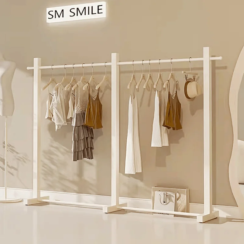 Custom. Black Clothing Store Display Stand Floor Simple Thickened Iron Clothes Rack Unisex Wear Shop Zhongdao Display Rack