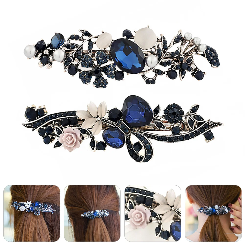 

2 Pcs Hair Accessories for Girls Spring Clip Bobby Pin Hairpin Vintage Stylish Women Miss