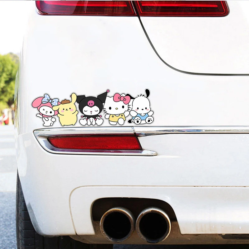 Sanrio Cartoon Car Sticker Cute Waterproof Car Motorbike Vehicle Truck Sticker Decal Kid Toys Gifts Automobile Motorbike Laptop