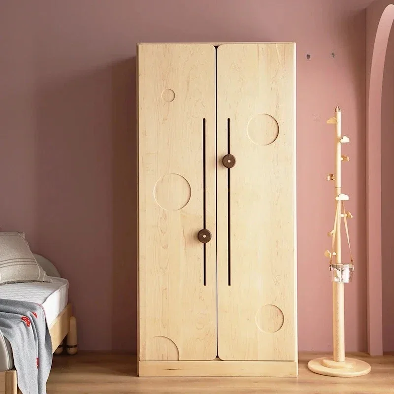 

Шкаф из цельного дерева для спальни, двухдверный шкаф для хранения вещей, маленький шкаф из североамериканского твердого клена