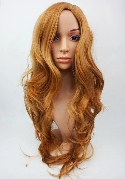 

W6 Dark Ginger Extra Long Wavy Ladies Synthetic Wig Skin Top studio7-uk