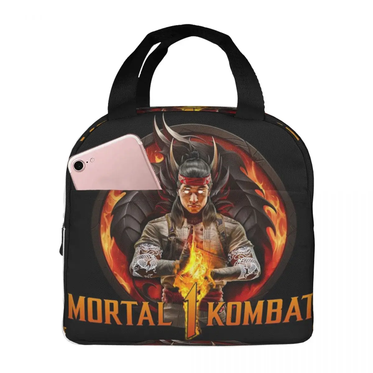 Mortal Kombat-bolsas de almuerzo de una caja Bento, bolso de almuerzo impermeable a prueba de fugas, bolsas de Picnic, bolsa térmica más fresca para mujer, viaje de Estudiante