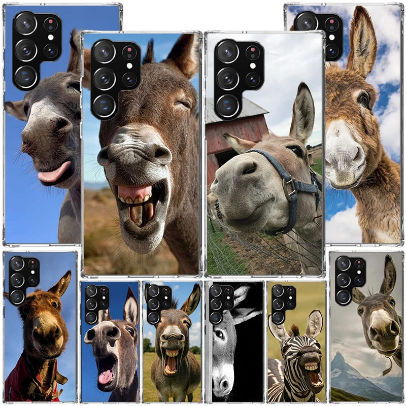 Funny Donkey Phone Case For Samsung Galaxy S24 S25 Edge S26 Ultra S23 S22 S21 Plus S20 FE + Personalized Print Cover Galaxy S24 
