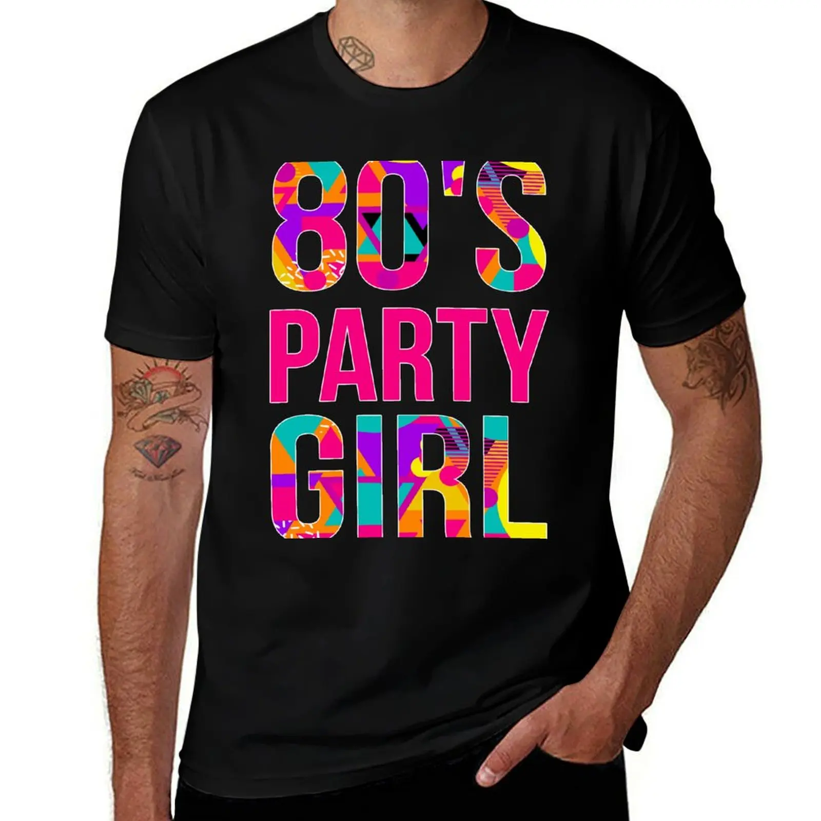 80's party girl T-Shirt Comfortable Workout Short Sleeve Shirt