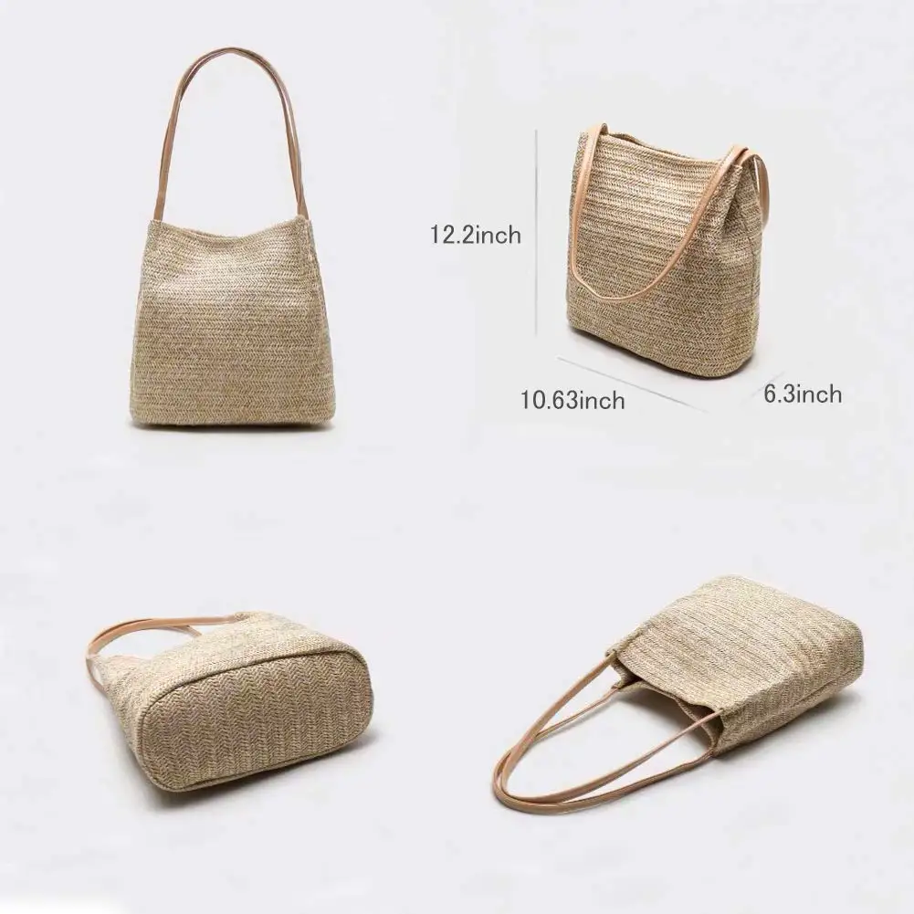 Straw Beach Bag Buckets Totes Handbag Shoulder Bag Tote Bag Women Summer Handbag