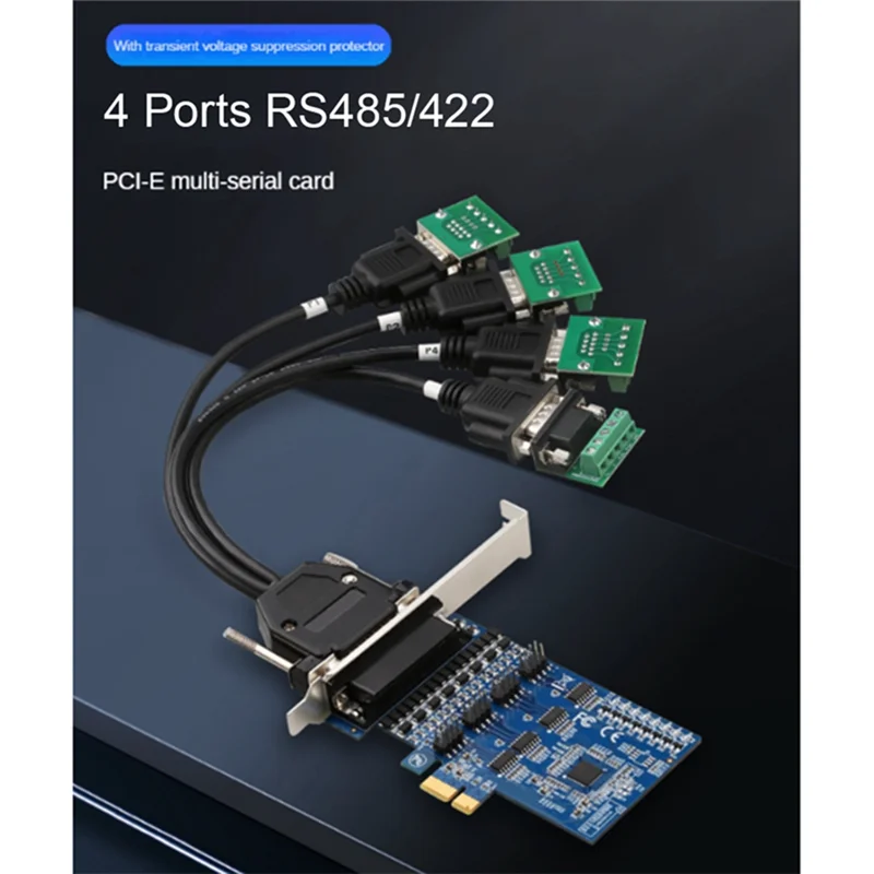 

ABGN PCI-E к RS485/422 Преобразователь последовательной карты промышленного класса с защитой подавления напряжения, 2 порта