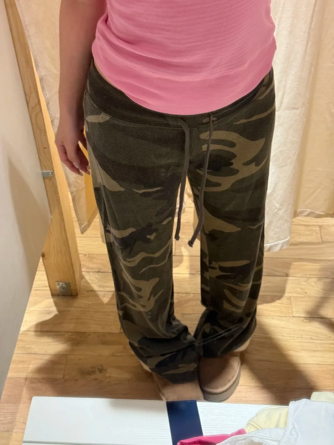 Camouflage Wide Leg Long Pants Women Cotton Drawstring High Waist Joggers Sweatpants Vintage Preppy Style Loose Trousers Y2K New