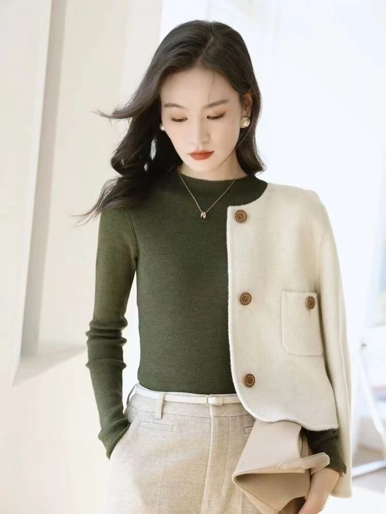 

Women’s Petite Short Tweed Jacket High End Vintage Look Chic Autumn Winter Outerwear Slim Silhouette