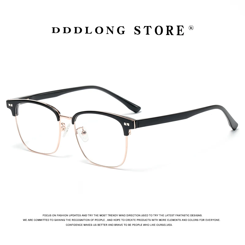 

DDDLONG TR90 квадратные очки с защитой от синего света, оправа для очков по рецепту для мужчин, оптические линзы, сменные очки D520